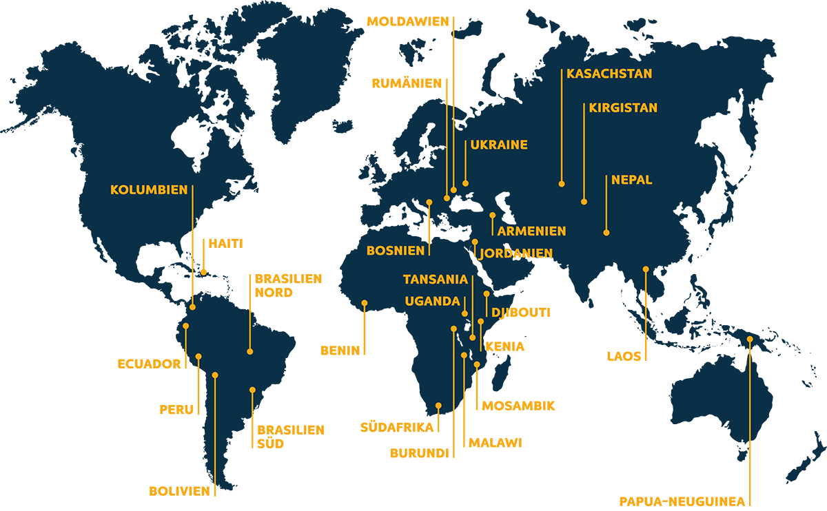 Weltkarte Einsatzländer